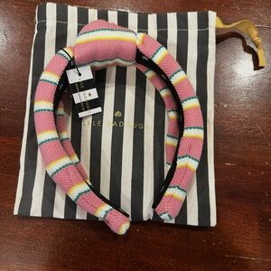 Lele Sadoughi Pink Striped Headband